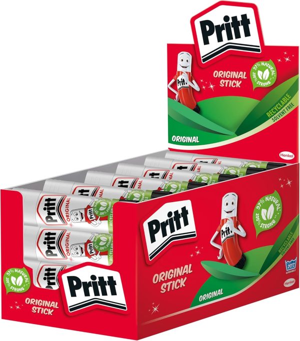 Pritt 24927 Stick Medium Adhesive Glue Sticks, 22 g - Pack of 24,white