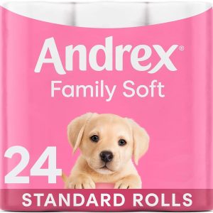 Andrex Family Soft Toilet Paper 24 Rolls (Previously Andrex Gentle Clean) Gentle on your Family’s skin– Pack of 24 Toilet Rolls, FSC Certified