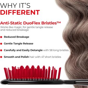 Alternative view of FHI HEAT Unbrush, Red – Detangling Hair Brush Red