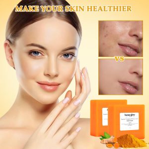 Alternative view of Honey Glow Lemon Turmeric Kojic Soap Bar, Honey Glow Turmeric Soap, Lemon Kojic Soap, Turmeric Soap Bar for Face & Body, Natural Turmeric Handmade Soap for All Skin Types (2)