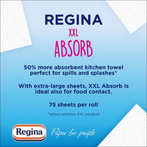 Alternative view of Regina XXL Absorb Kitchen Towels – 8 Rolls Per Pack, Super Absorbent 2-ply Kitchen Towels, 75 Sheets Per Roll, Extra-large Sheets, 50 percent More Absorbent Than Previous XXL Products, Easy Open Pack