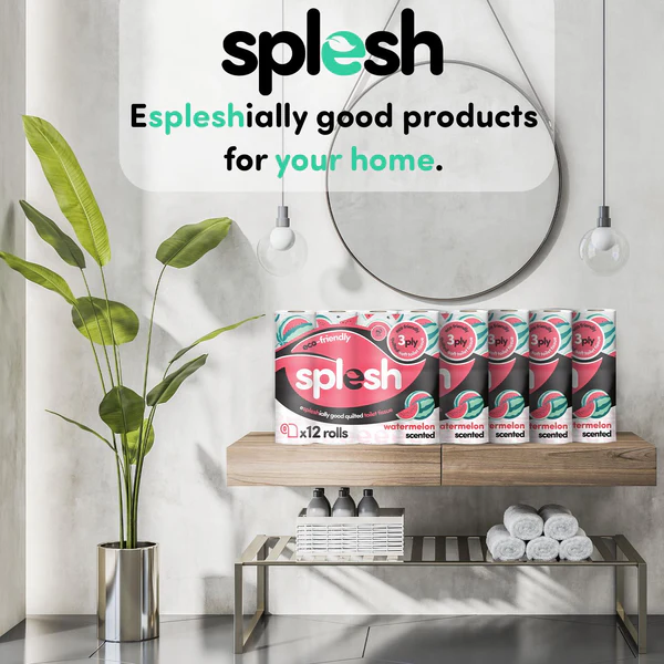 Splesh by Cusheen 3-Ply Toilet Paper – Watermelon Scent (72 Pack) Soft Quilted Bulk Toilet Paper - Image 5