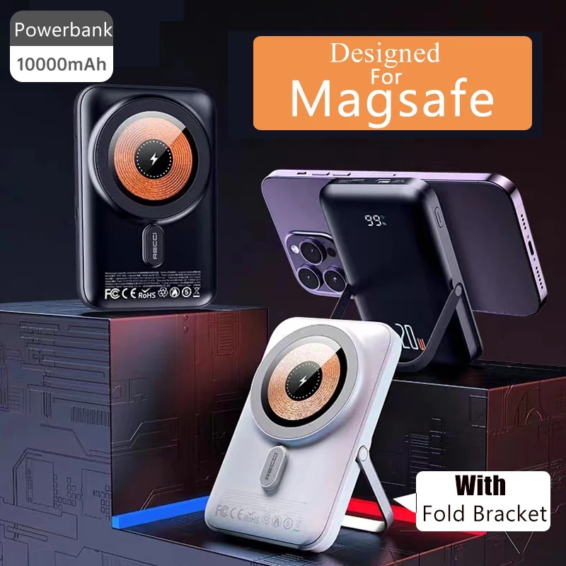 Travel 10000mAh Powerbank For Magsafe Wireless Charger Power Banks Fast Charge External Battery With Bracket For iPhone 15 14 13 - Image 10