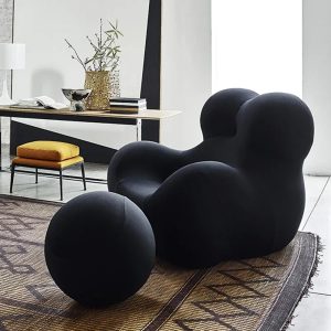 Alternative view of Fully compressed sponge arms lazy sofa single leisure chair