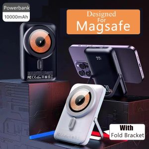Travel 10000mAh Powerbank For Magsafe Wireless Charger Power Banks Fast Charge External Battery With Bracket For iPhone 15 14 13