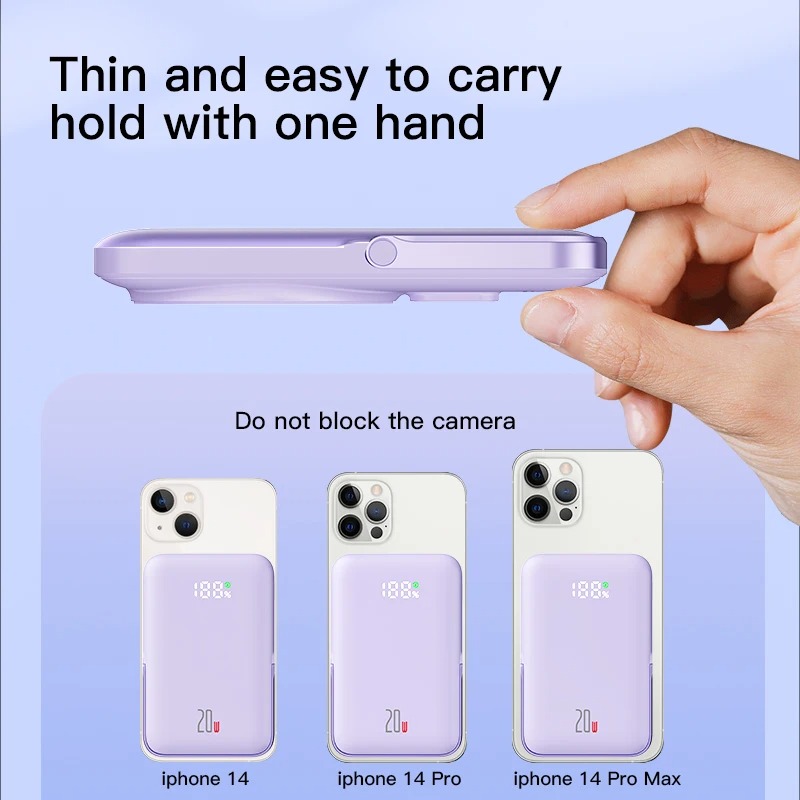 Travel 10000mAh Powerbank For Magsafe Wireless Charger Power Banks Fast Charge External Battery With Bracket For iPhone 15 14 13 - Image 6